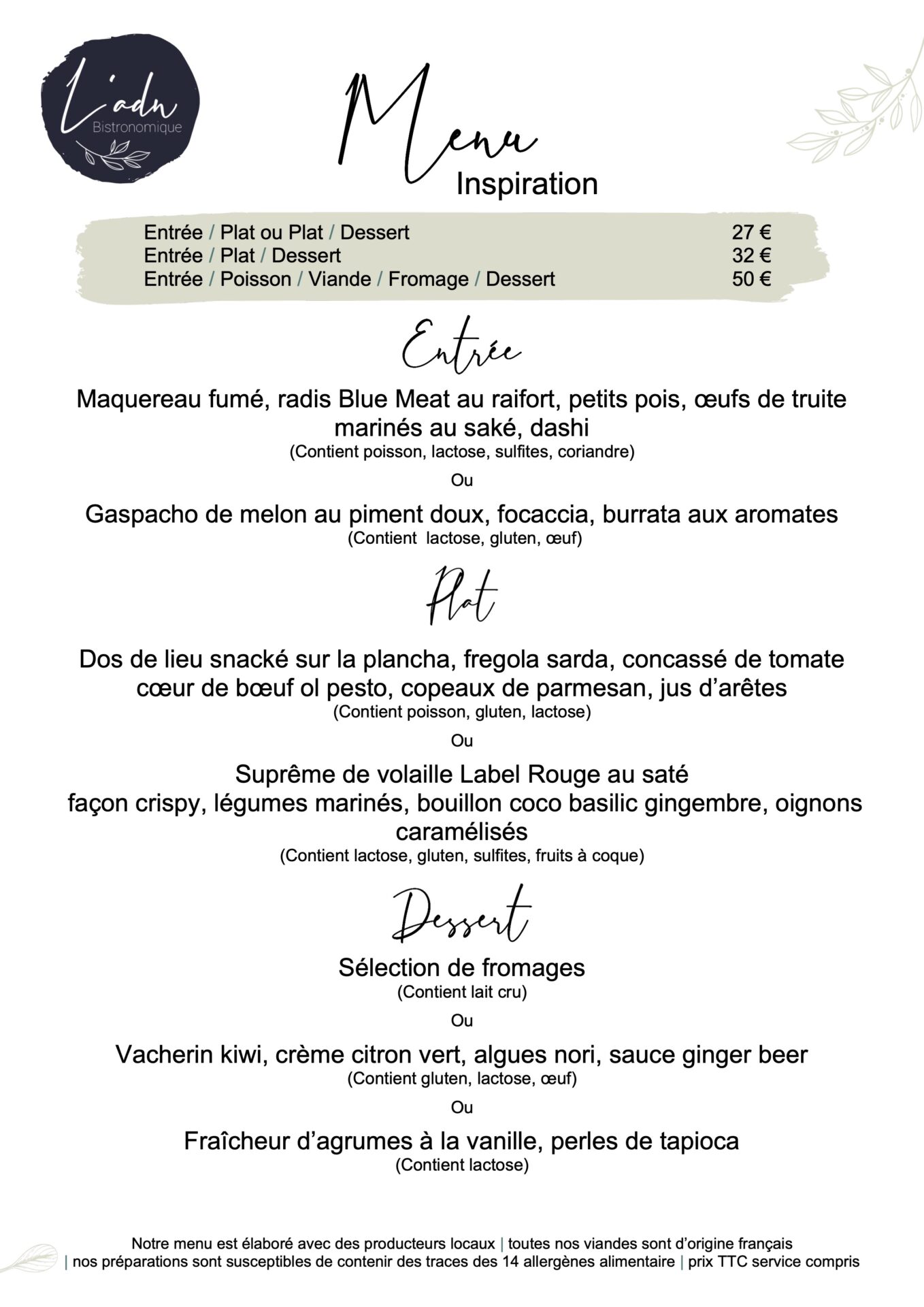 Menu Menu 26.26